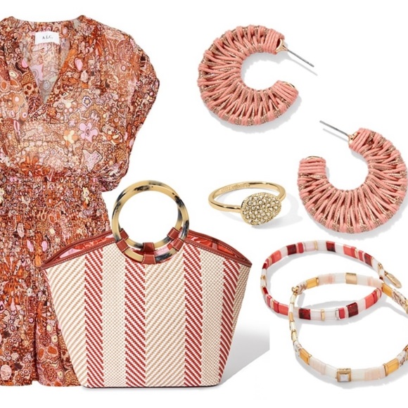 Stella & Dot Macrame Hoop Earrings - Picture 2 of 3